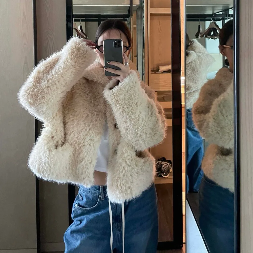 

Chic Women's Winter Coat Retro Color Collar with ket Warm Slimming Plu Top Ladies Stand Fit Commute Sle