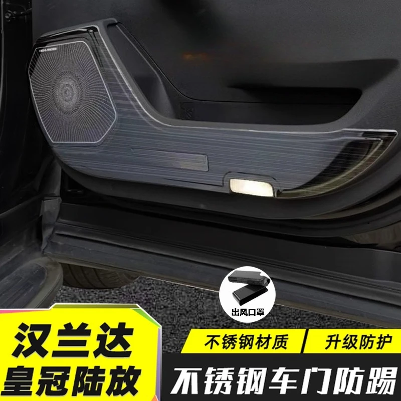 

For 2022-2024 Toyota Highlander & Crown Kluger Stainless Steel Door Kick Guard Protector - Premium Interior Door Panel Cover