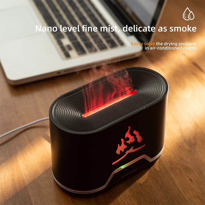 Smart Aroma Diffuser & Flameless LED Lamp | Bedroom Humidifier with 7 Color Night Light (USB Powered)