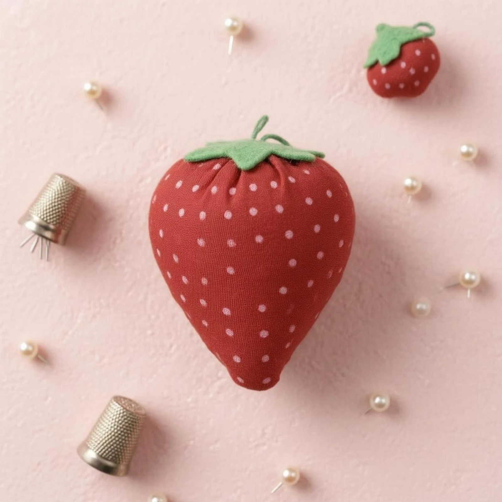 Strawberry Sewing Pin Cushion  - Textile And Sewing Supply ulasan dan harga