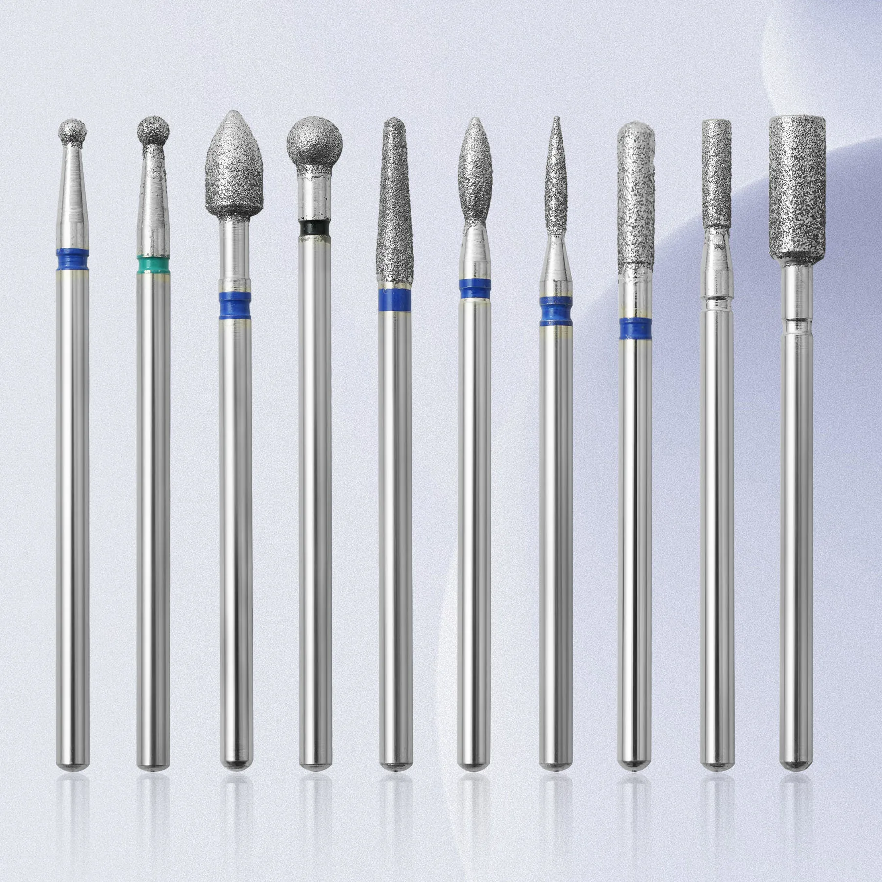 10 pz/scatola punte da trapano per unghie diamantate set testa di lucidatura in metallo duro rimozione strumenti per spazzole per pulizia fresa per unghie elettrica