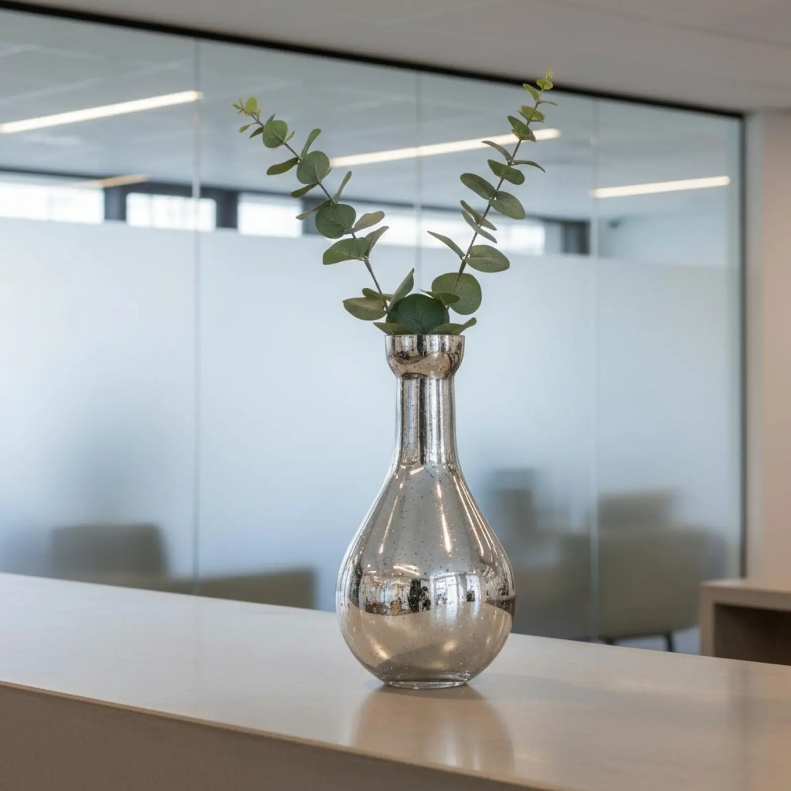 

Silver Glass Vase Modern Design Electroplated Vase Home Decor Luxury Stable for Dining Table