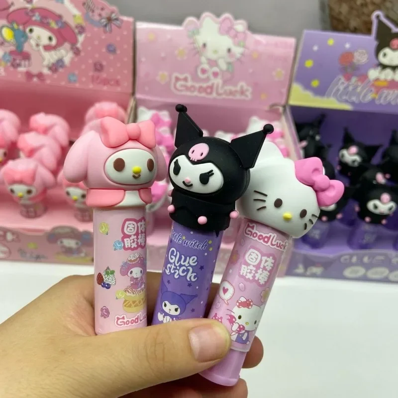 Sanrio Glue Stick Kawaii Kuromi My Melody Cinnamon Roll Cartoon Family High-Looking Student PVA Handmade DIY Glue Cartoon Cute