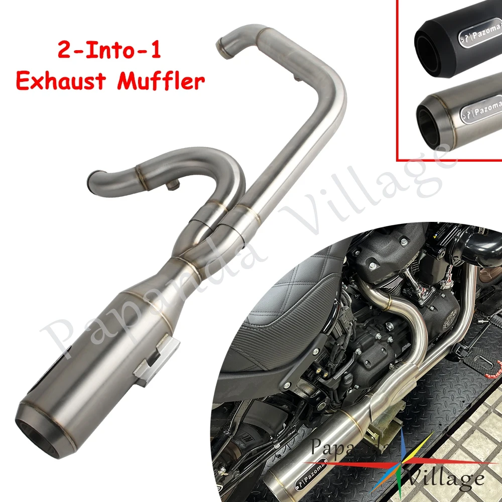 

Moto Exhaust Pipe System Slip On Muffler For Harley Softail 18- Low Rider S ST EI Diablo Street Bob Standard Fat Bob Slim Deluxe