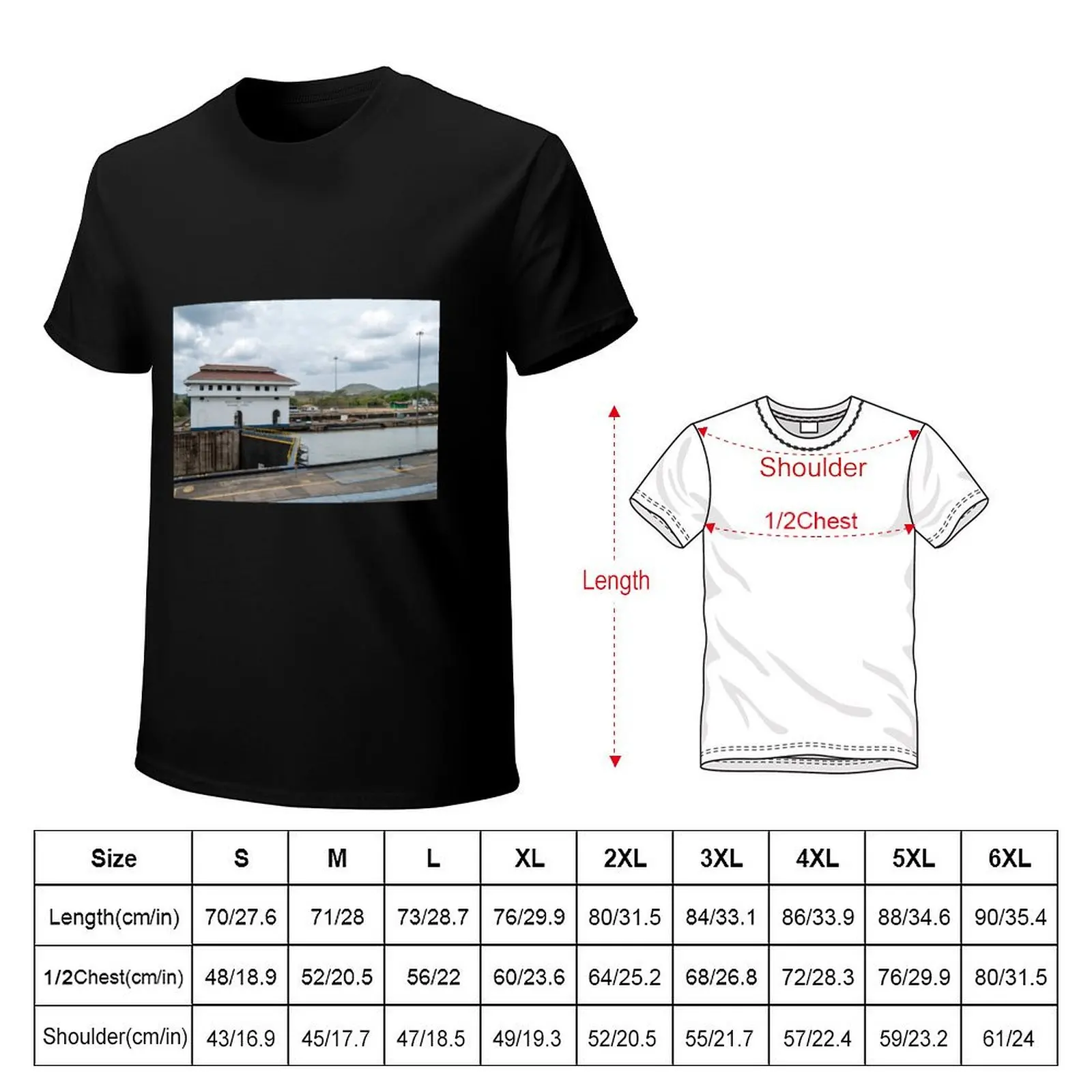 Panama Canal, Miraflores locks. T-Shirt All Match Print Short Sleeve Top