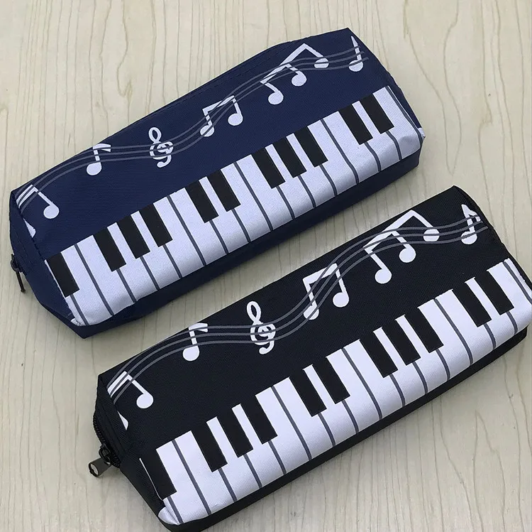 Creative Music Theme Pencil Case Piano Keyboard Staff Music Pattern Colored Student Stationery Pen Pouch Back To School Supplies