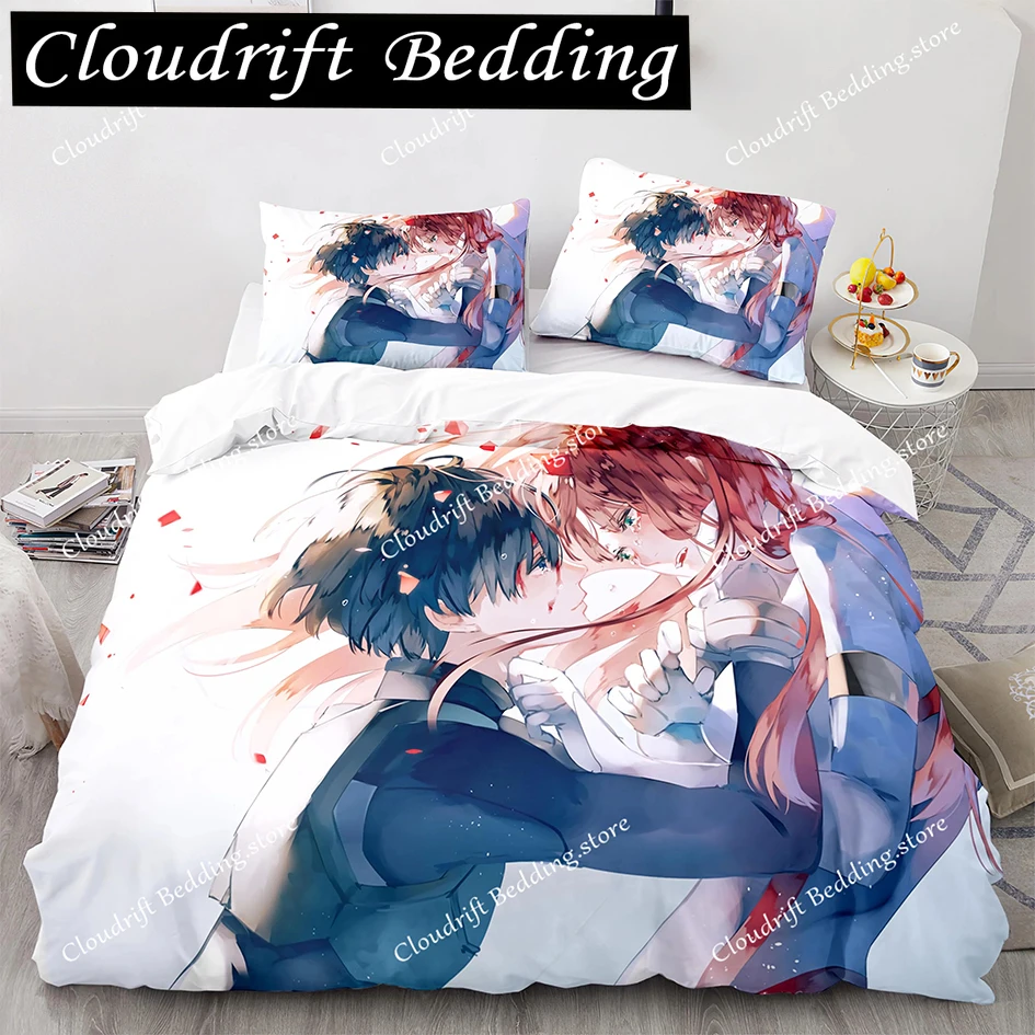 

Комплект постельного белья с 3D-принтом «Аниме Darling In The Franxx», одеяло, пододеяльник, комплекты для взрослых, размеры: Single, Twin, Full, Queen, King, Kawaii