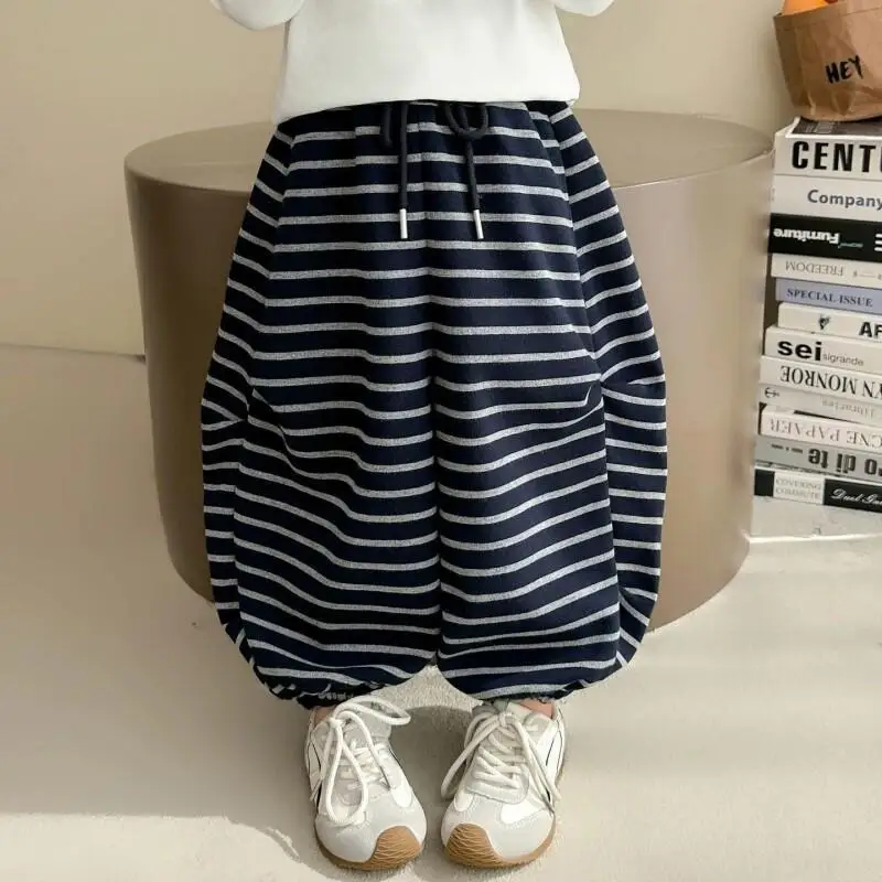 2025 جديد مخطط فضفاض الطفل فانوس السراويل للجنسين الشتاء الفتيات الخريف الأطفال السراويل الصحية ، الفتيات السراويل ، السراويل ، السراويل ،