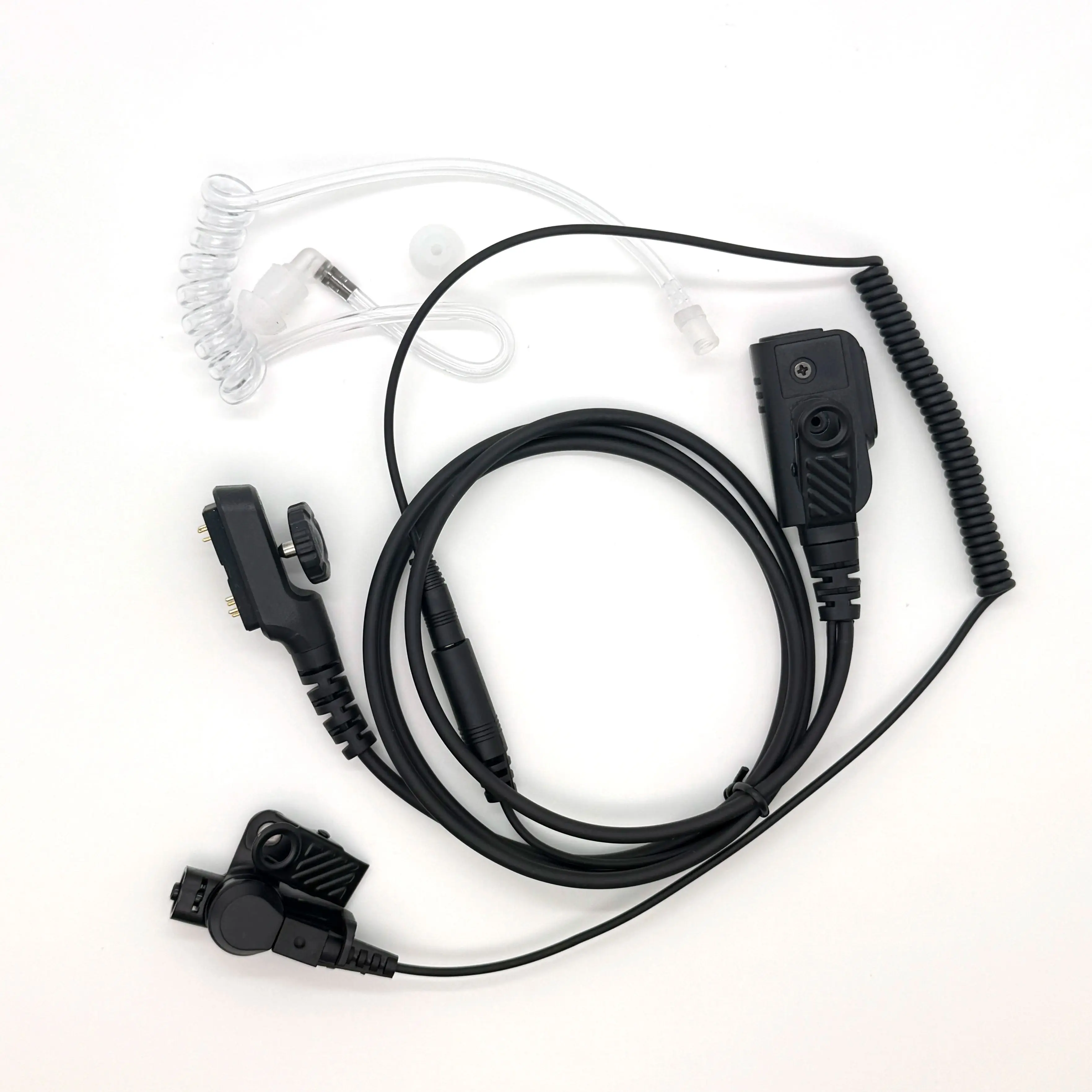 Fone de Ouvido com Microfone para Rádios Hytera PD700, PD705G, PD780, PD785, PT580H - Botão PTT, Tubo Acústico, Fone Confortável