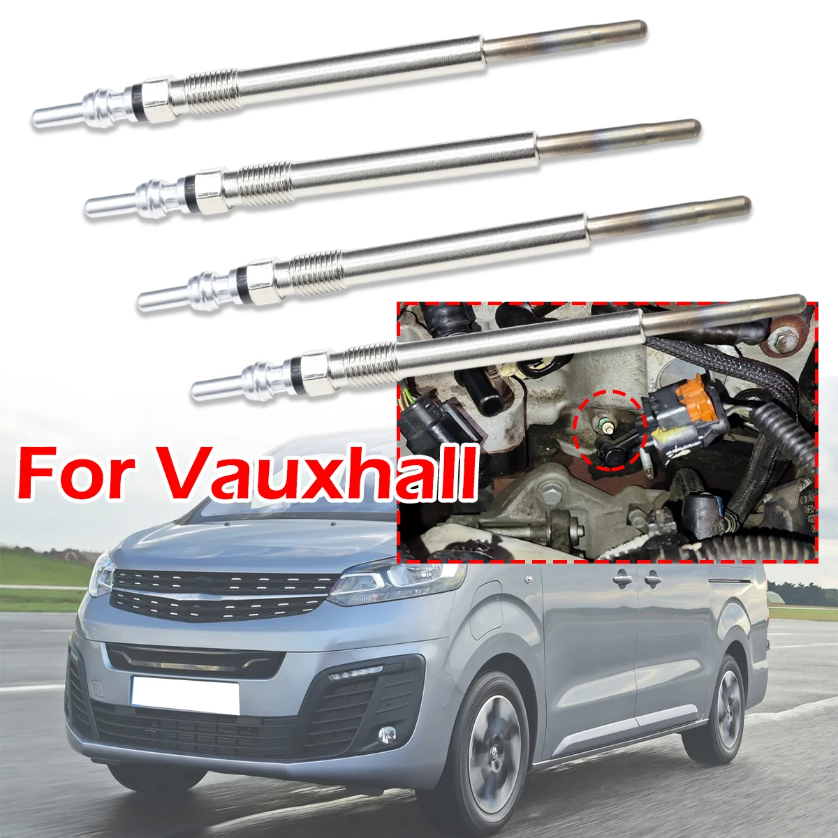 

4pcs/kit 5V Diesel Heater Nickel Plating Glow Plugs accessories Replacement Parts For Vauxhall Grandland X Vivaro 2019-2025 2.0