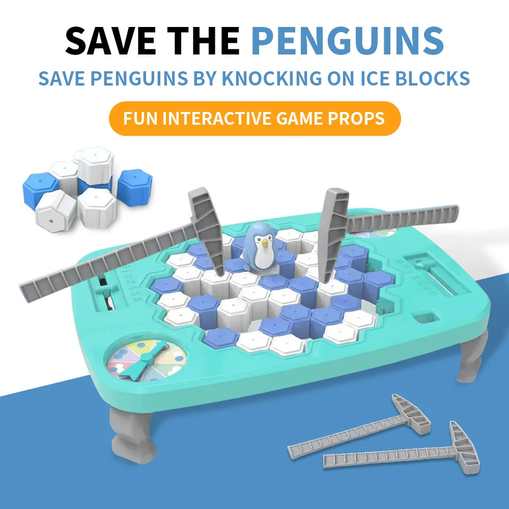 عبر الحدود الإنقاذ البطريق كسر الجليد للأطفال شخصين معركة كسر الجليد البطريق مجلس لعبة التفكير الوالدين والطفل الألغاز