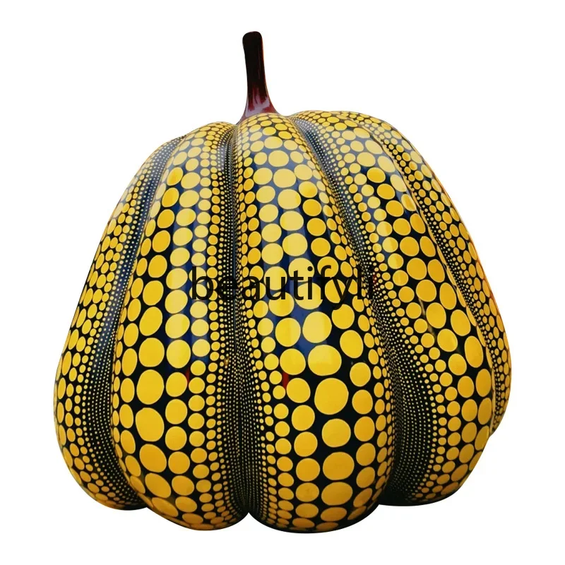 Yayoi Kusama Polka Dot Pumpkin Large Ornament Outdoor Fiberglass Sculpture Large Floor Decoration