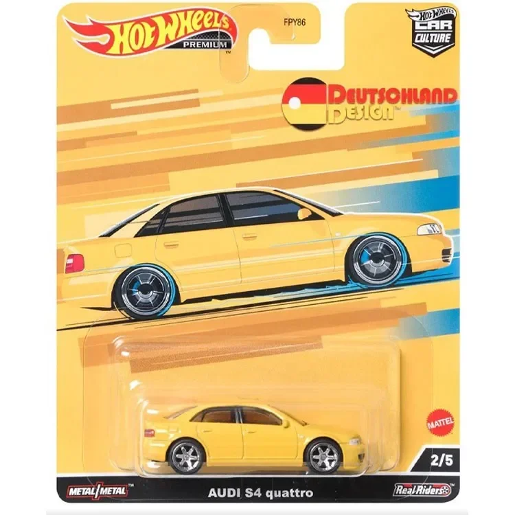 Original Hot Wheels Premium Car Deutschland Design 1/64 Diecast Vehicle Porsche 911 Audi S4 Mercedes Benz Model Kids Toys Boys