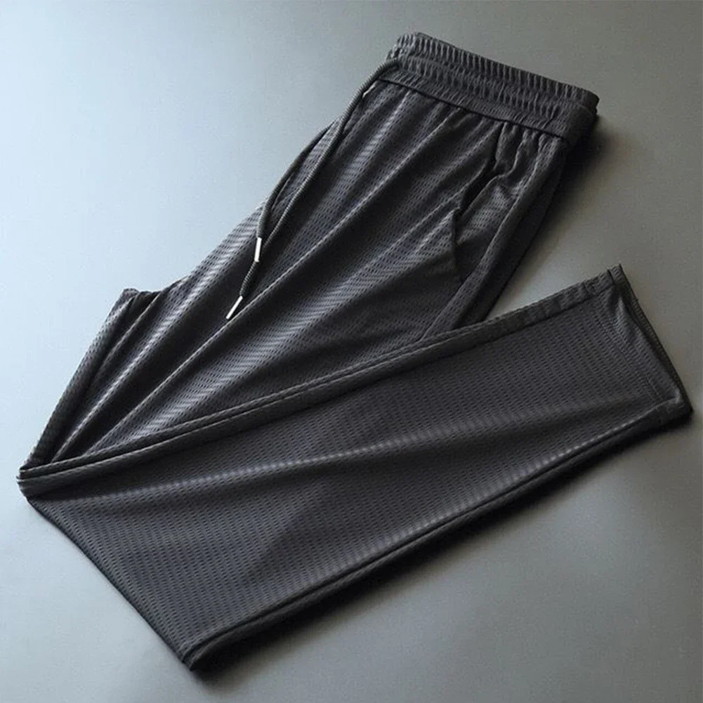 

Men's Sports Pants Ice Silk Comfortable Cool Pant Quick-drying Breathable Summer Thin Fitness Loose Casual Mesh Trousers