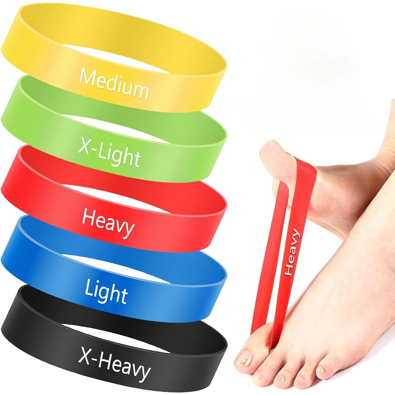 5Levels Elastic Band Toe Pull Band Stretch Band,Big Toe Spacer,Finger Resistance Stretcher Exercise Band,Toe Yoga Pull Band