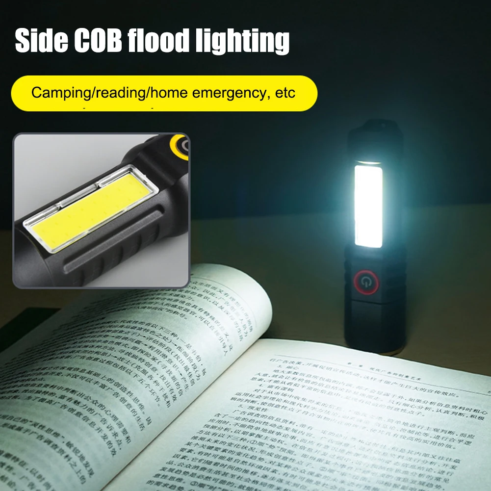 XPE + COB LED التخييم مصباح يدوي تلسكوبي التكبير مقاوم للماء المشي لمسافات طويلة مصباح يدوي نوع C USB شحن التخييم الشعلة مصباح لصيد الأسماك