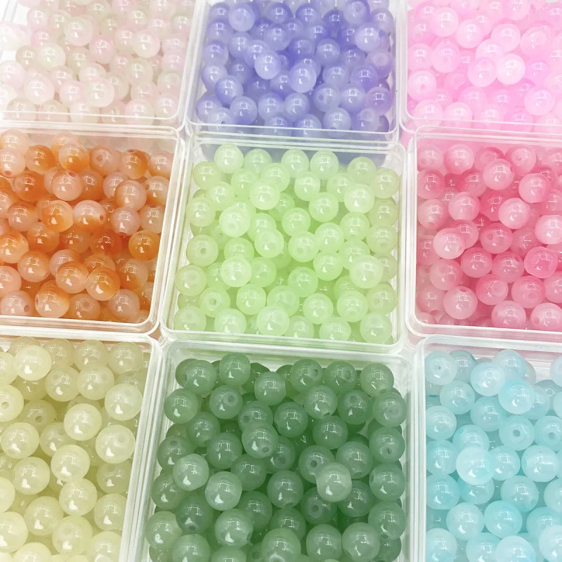 Bulk Glass Beads - Crystal Loose Beads for DIY Bracelet Jewelry Handmade Cinnabar Accessories - Image 3