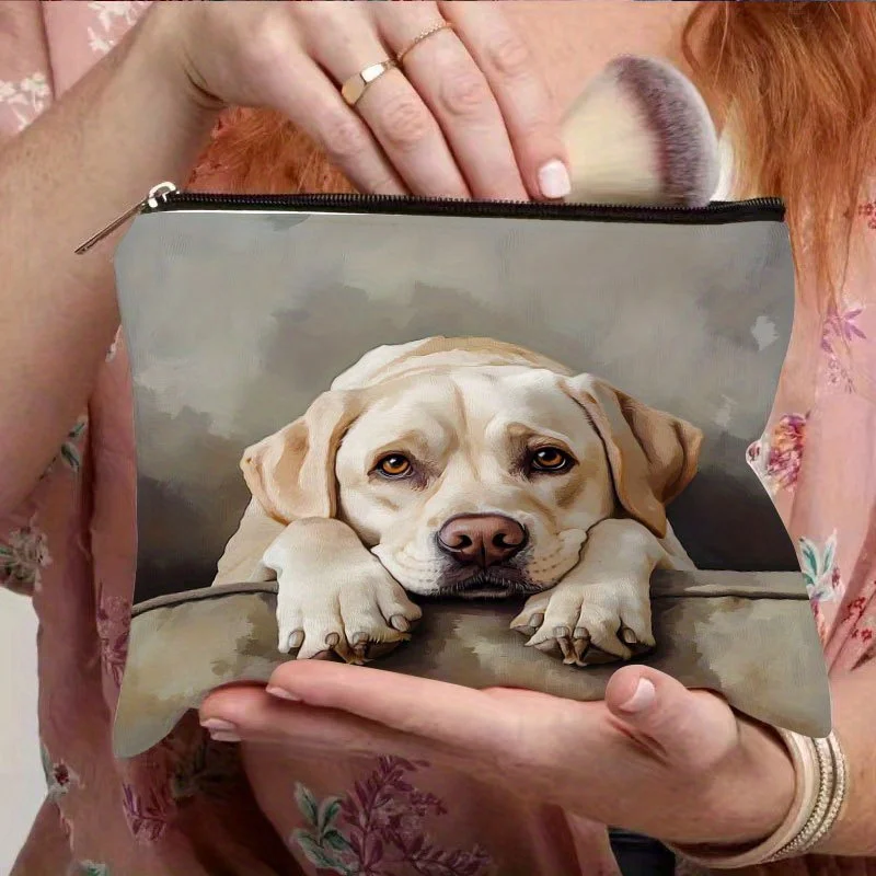 かわいいラブラドール犬柄の化粧バッグ - 素敵な多機能ジッパーポーチ、ジュエリー収納バッグ