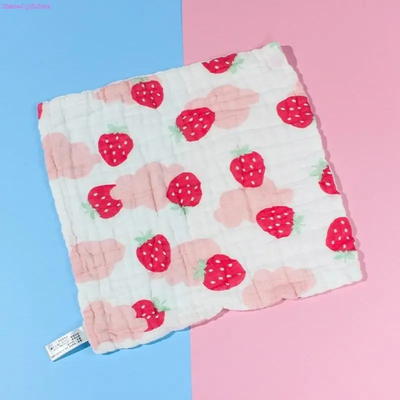 D0JC Cotton Baby Burp Cloth Soft and Breathable Newborns Washcloth for Teething Time Gentle Skin Care 30x30cm