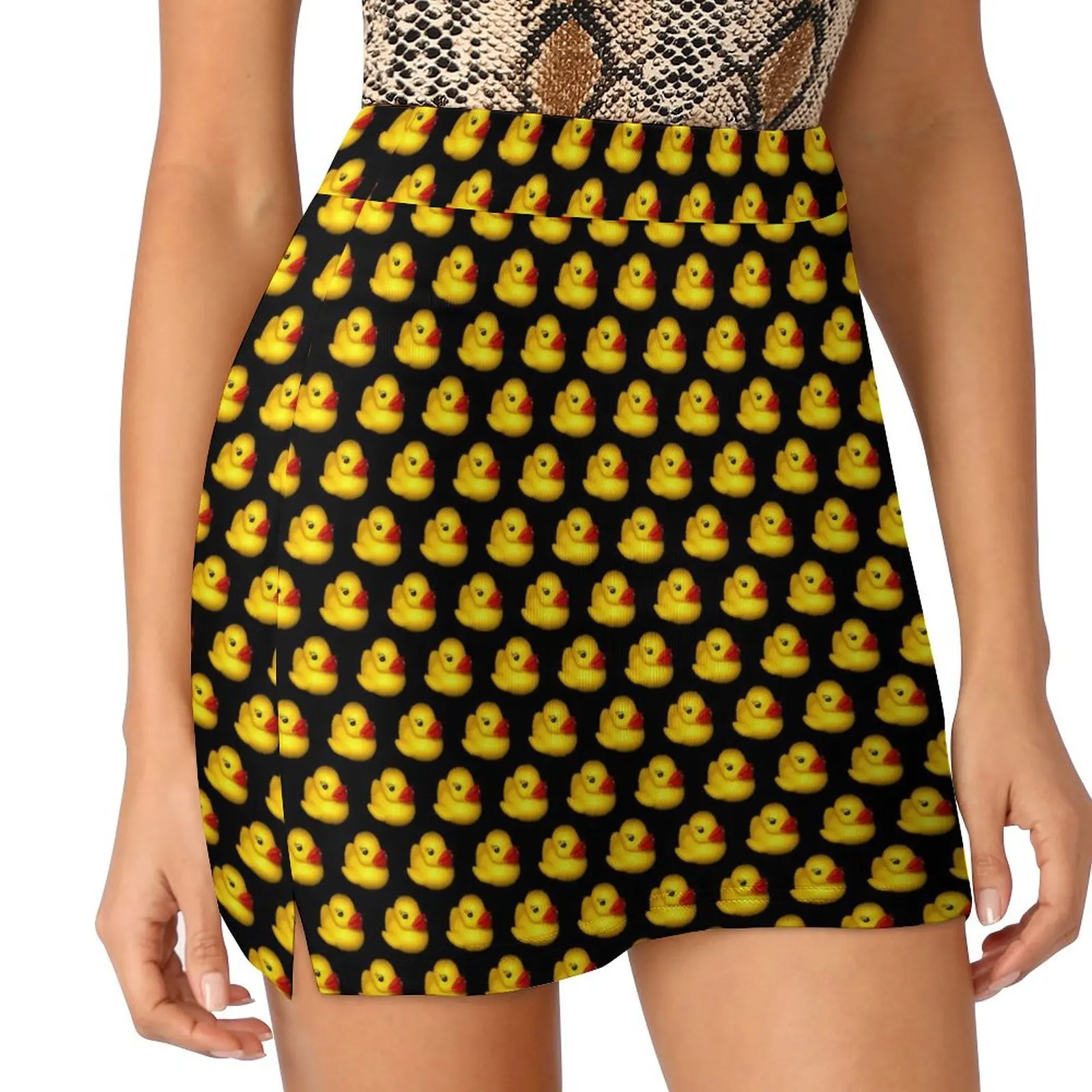 Rubber Ducks Skirt Summer Yellow Animal Street Style Casual A-line Skirts Kawaii Mini Skirt Female Custom Big Size Bottoms