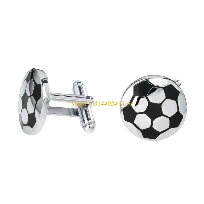 N5KE Checkered Brass Cufflinks Business Formal Wear Accessories Locking Mechanism