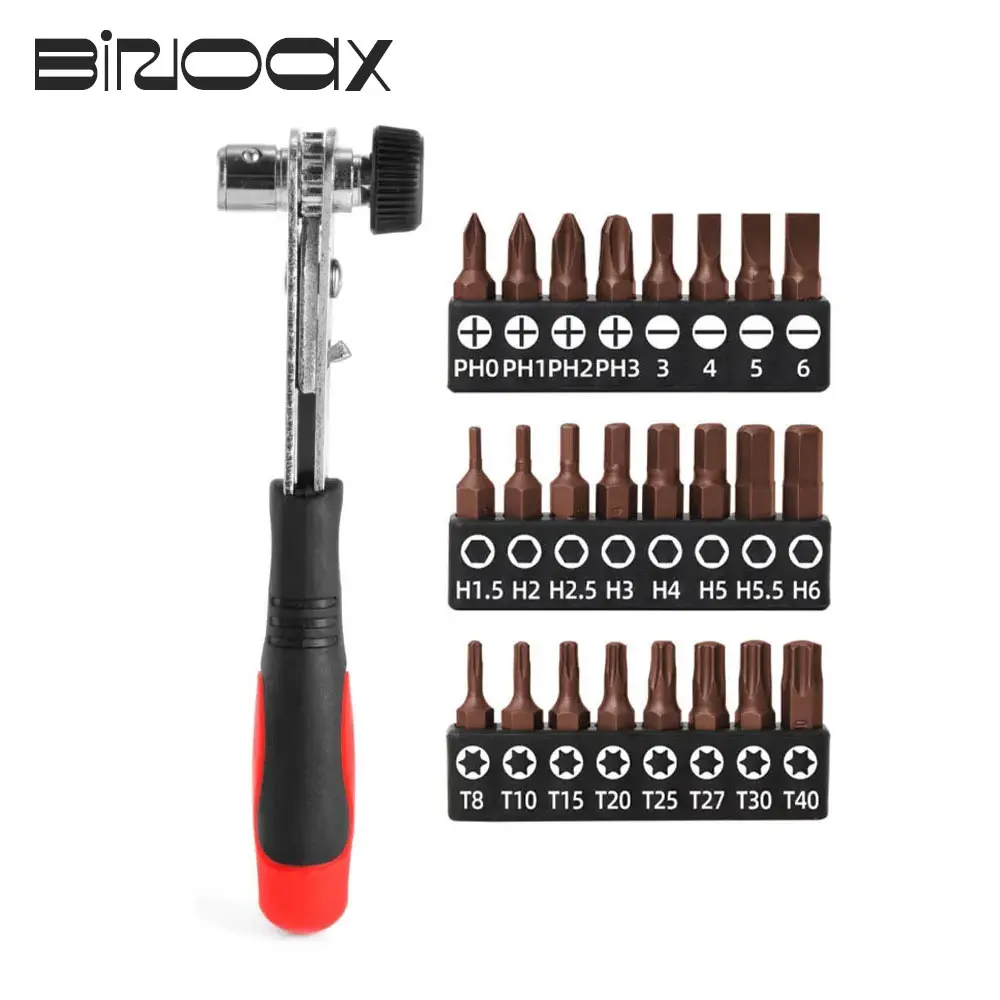 8Pcs S2 25mm Cross Hexagonal Torx with Ratchet Wrench Screwdriver Bit Set