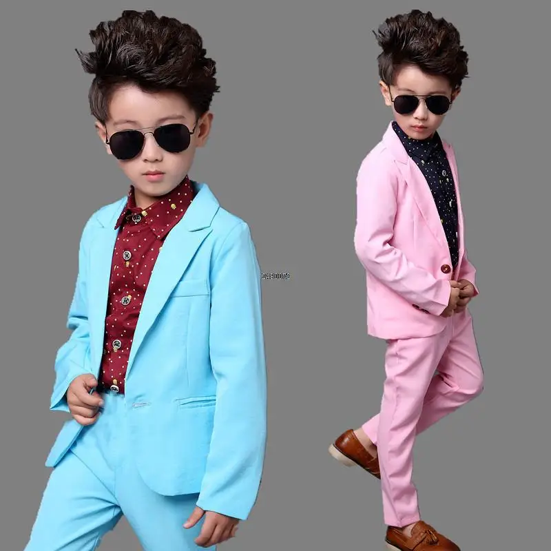 Wedding Suit For Boys Children Jacket Pants 2PCS Performance Formal Suit Kids School Graduation Suit Girl Piano Ceremony Costume