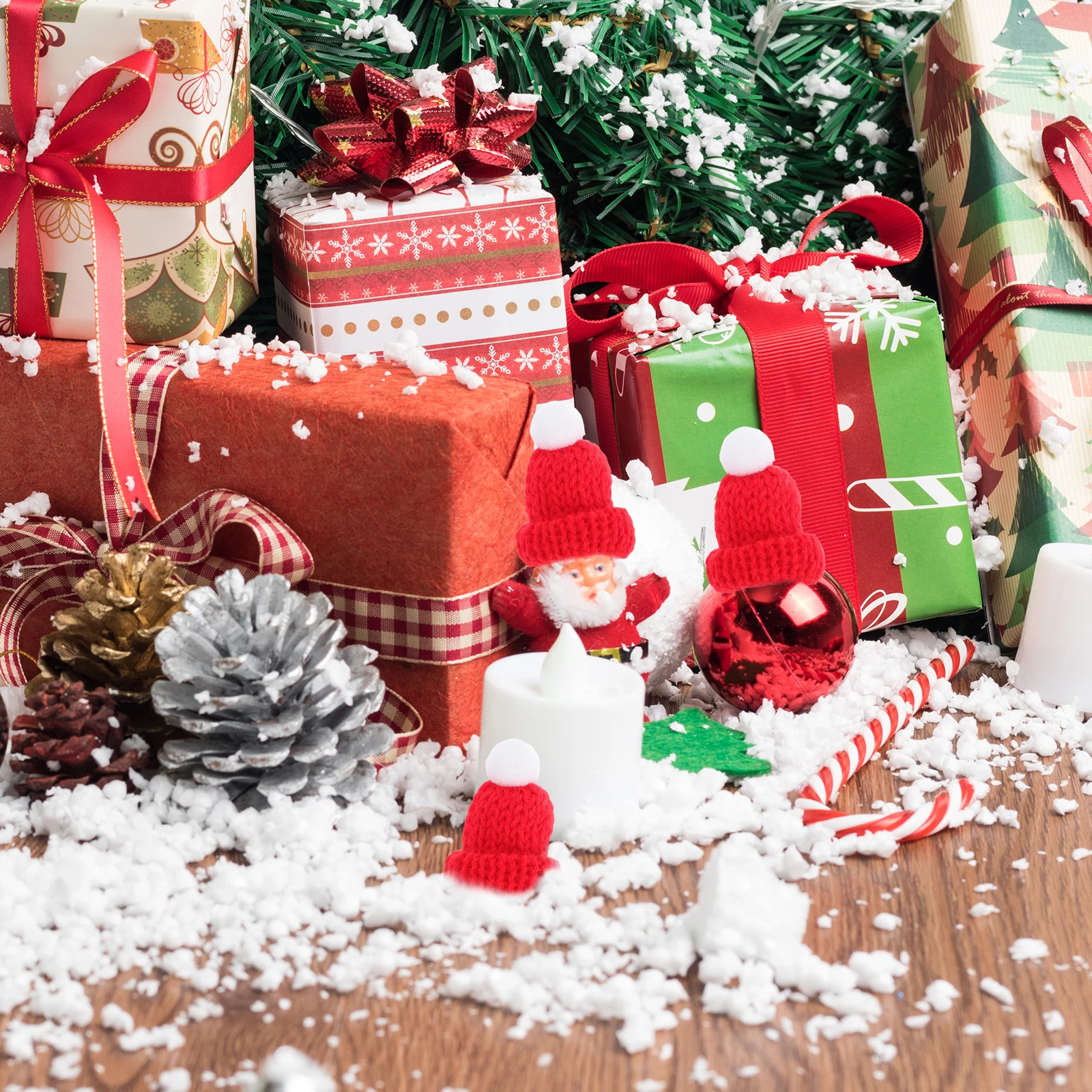 

12 Pcs Christmas Hat Accessories Mini Bright Adults Hats Clothes Decoration Bulk Gifts Ornaments
