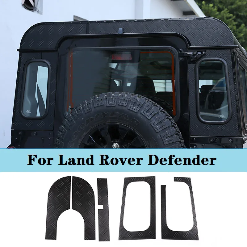 

Детали экстерьера для Land Rover Defender 2004-18, черный сплав, задняя дверь автомобиля, отделка крыши, панель, аксессуары для модификации экстерьера автомобиля