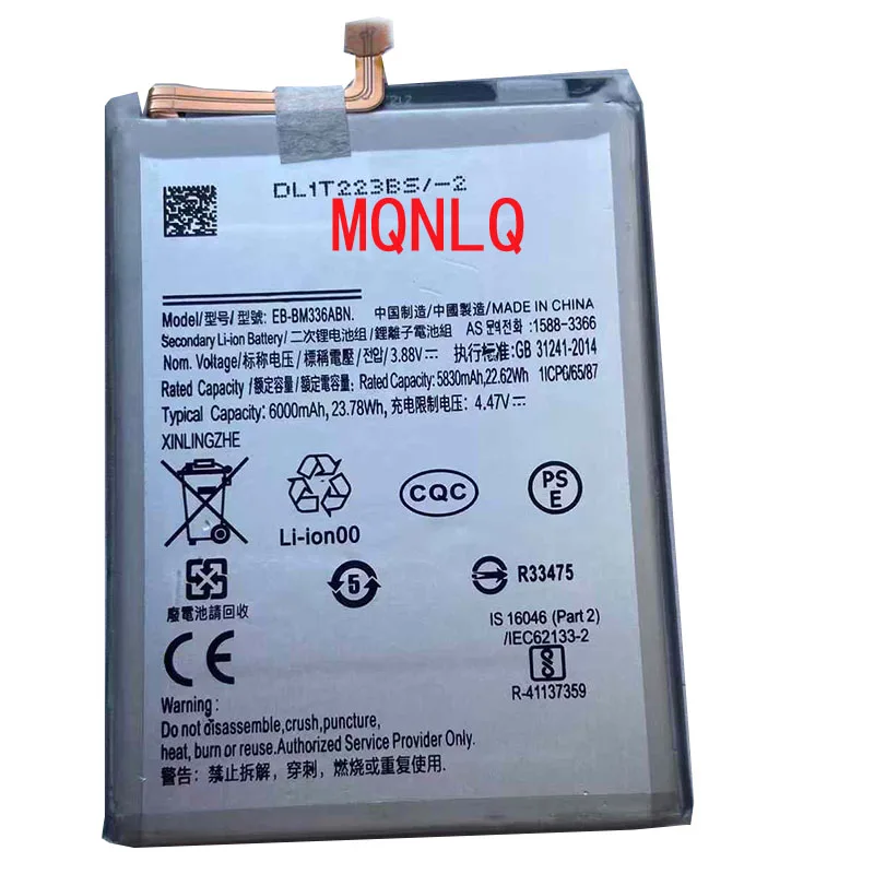 6000mAh battery For Samsung Galaxy M33 EB-BM336ABN battery , cell phone battery replacement repair parts