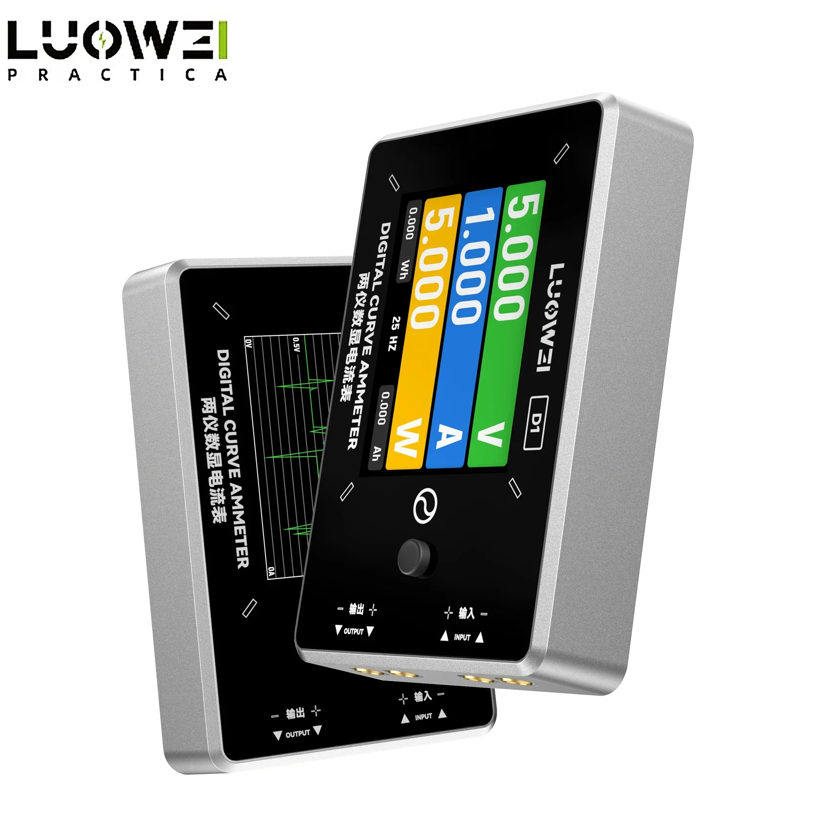LUOWEI D1 منحنى رقمي مقياس التيار الكهربائي تيار مستمر إمدادات الطاقة 1/4-20 واجهات قياس البيانات الدقيقة لمجموعة أدوات إصلاح الهواتف المحمولة