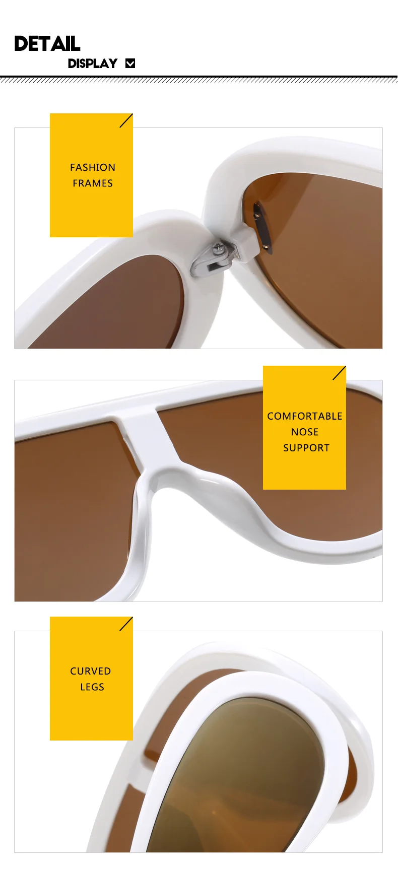 Einteilige Punk Sonnenbrille Frauen Männer übergroße futuristische große Rahmen Brille Sonnenbrille Hip Hop Spiegel Pilot Schild Brille – Detail 12