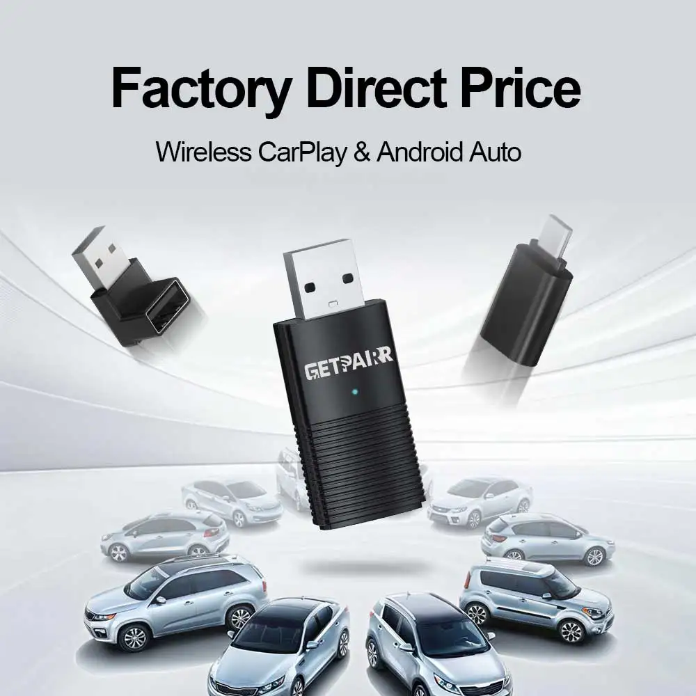 

2025 GetPairr A1 Mini Wireless CarPlay Android Auto Adapte 2 in 1 Car Accessories Car Play Dongle for iPhone and Android Phone