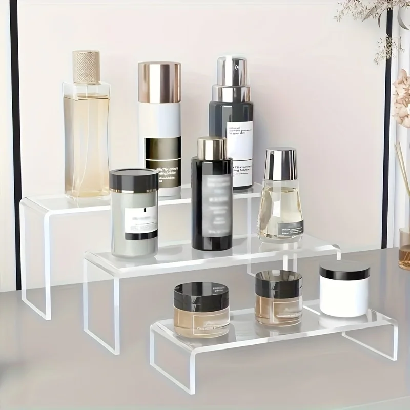 3/6 Stück U-förmiges Display-Regal, transparentes Acryl-Aufbewahrungsregal, Aufbewahrungsregal für Make-up-Figuren, Spielzeug-Aufbewahrungsregal, Aufbewahrung für Schreibtisch und Badezimmer – Detail 8