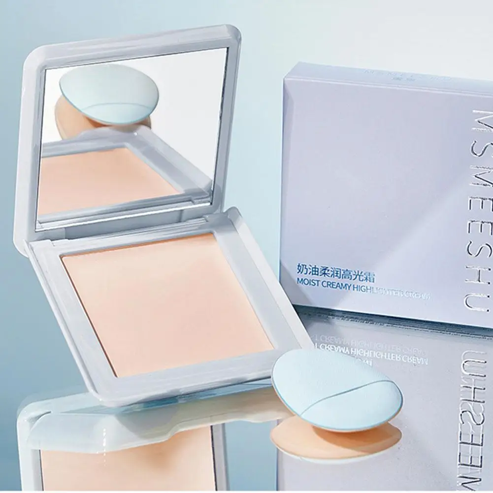 Kremowy rozświetlacz do twarzy, róż do policzków z puszkiem, naturalny blask, korektor, różowy rozświetlacz w kremie, makijaż rozjaśniający koloryt skóry P2B4