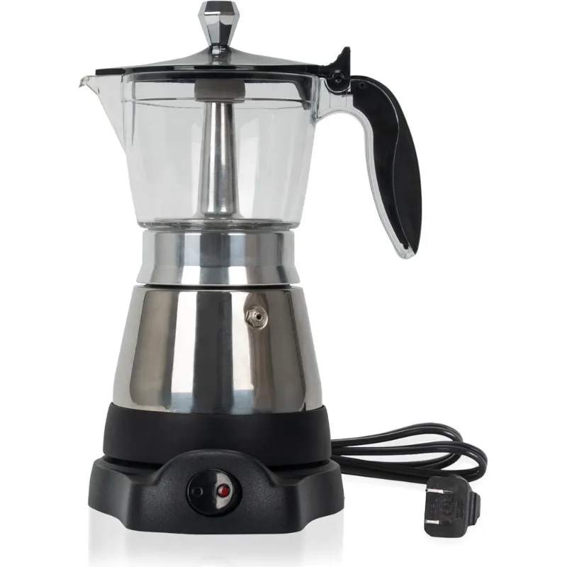 

Modern Electric Moka Pot Italian Espresso Machine 6 Cup Cuban Coffee Maker Detachable Base Overheat Protection Greca