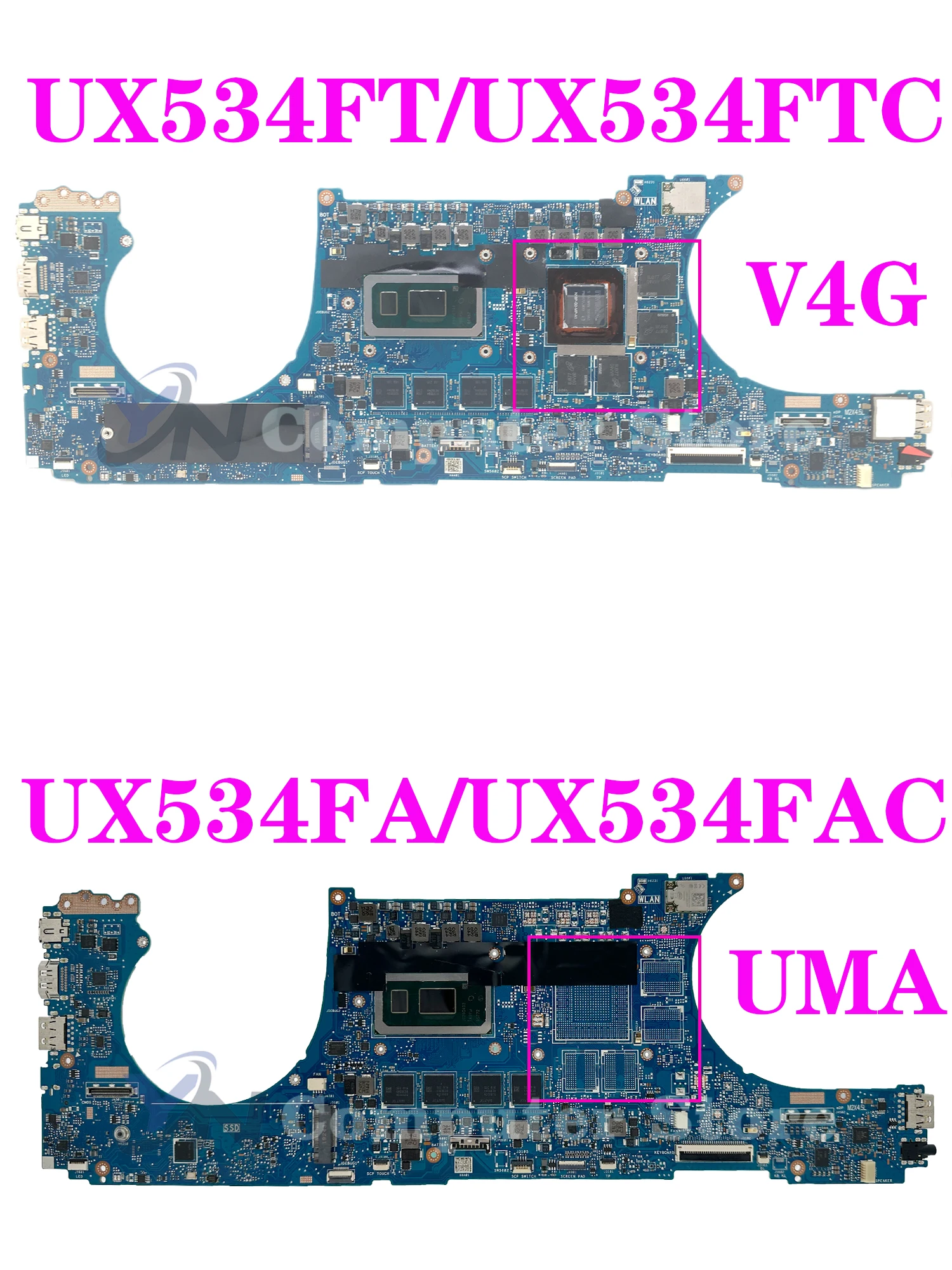 Scheda madre UX534FT UX534FA BX534FT BX534FTC BX533FTC UX534FTC scheda madre del computer portatile RX534FTC I5 I7 GTX1650/UMA 8G/16G-RAM