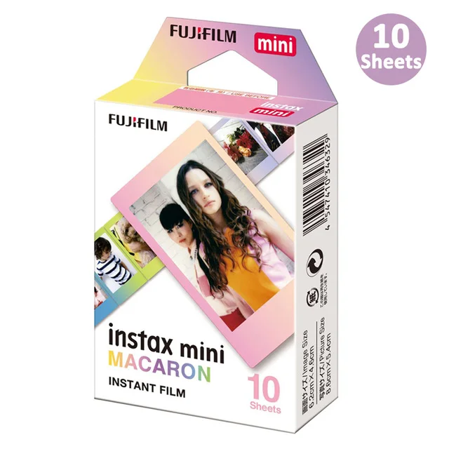 Original Fujifilm Instax Mini Film Mini 9 Photo Paper 10 Sheets White Monochrome Rainbow  For Instant Mini 7s 8 70 90 Camera