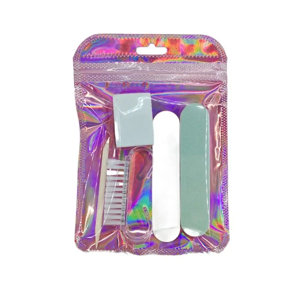 Nouveau ensemble de cinq pièces outils de soins des ongles bandes de frottement bandes de polissage Kit d'ongles bâtons en bois Mini blocs de Tofu Kit d'outils pour ongles