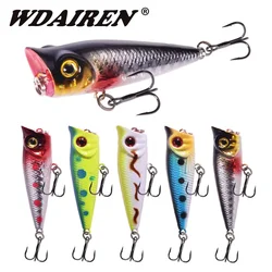 1 Pc Topwater Popper Fishing Lure 5cm 4.8g Floating Mini Wobbler Fake Bait Artificial with Hook for Bass Pike Catfish Swimbait