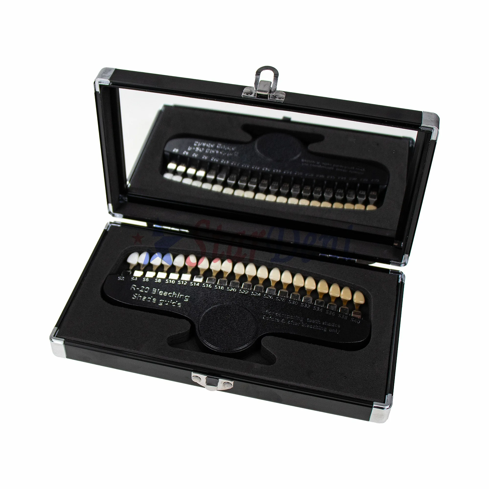 Teeth Whitening Shade Guide with Mirror for Comparing Tooth Color Before/After