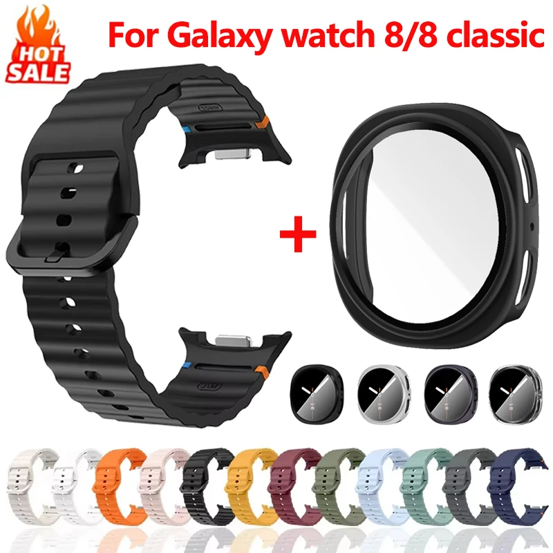 �y�Z�[�����z�V���R���o���h + �P�[�X samsung galaxy watch 8 �X�g���b�v�X�}�[�g�E�H�b�`�A�N�Z�T���[�X�|�[�c�u���X���b�g�R���A�M�����N�V�[�E�H�b�` 8 40/44 �~�����[�g���P�[�X