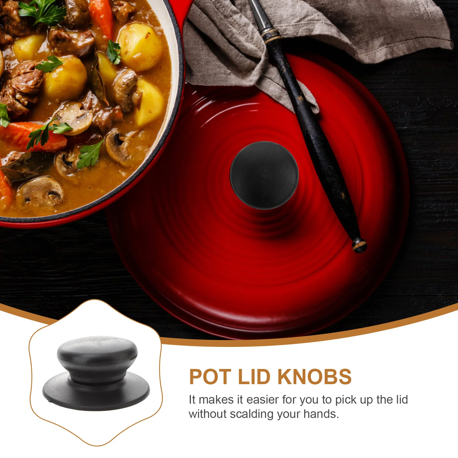 

6 pcs Pot Lid Handle Replacement Knob Plastic Universal Fit For Cookware Soup Steamer Milk Pot Pan Cover Grip Cap