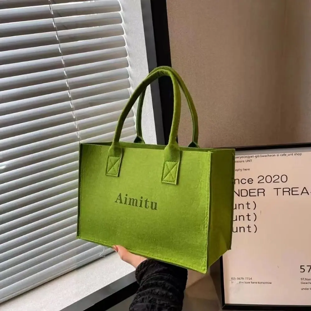 Bolso de hombro de fieltro de gran capacidad para mujer, bandolera de viaje de Color sólido, sencillo, S/M/L, 1 piezas