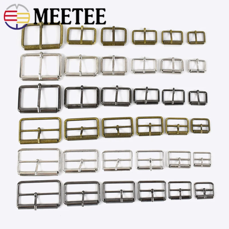 5Pcs 20-50mm Metal Buckles For Belt Bags Strap Pin Buckle Clothes Adjuster Tri-Glide Roller Clasps DIY Hardware Accessories