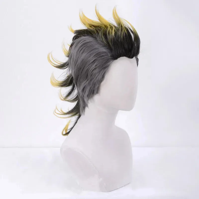 25COS Shinazugawa Genya شعر مستعار Kimetsu No Yaiba تأثيري موهيكان تصفيفة الشعر مقاومة للحرارة الاصطناعية الشعر هالوين زي الباروكات + شعر مستعار