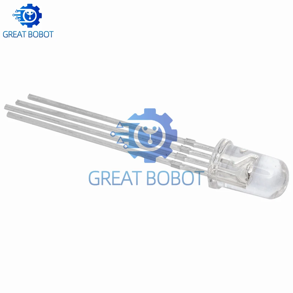 For Arduino-Compatible RGB LED Diodes (10PCS): 5mm F5 – Diffused/Transparent + Common Cathode/Anode