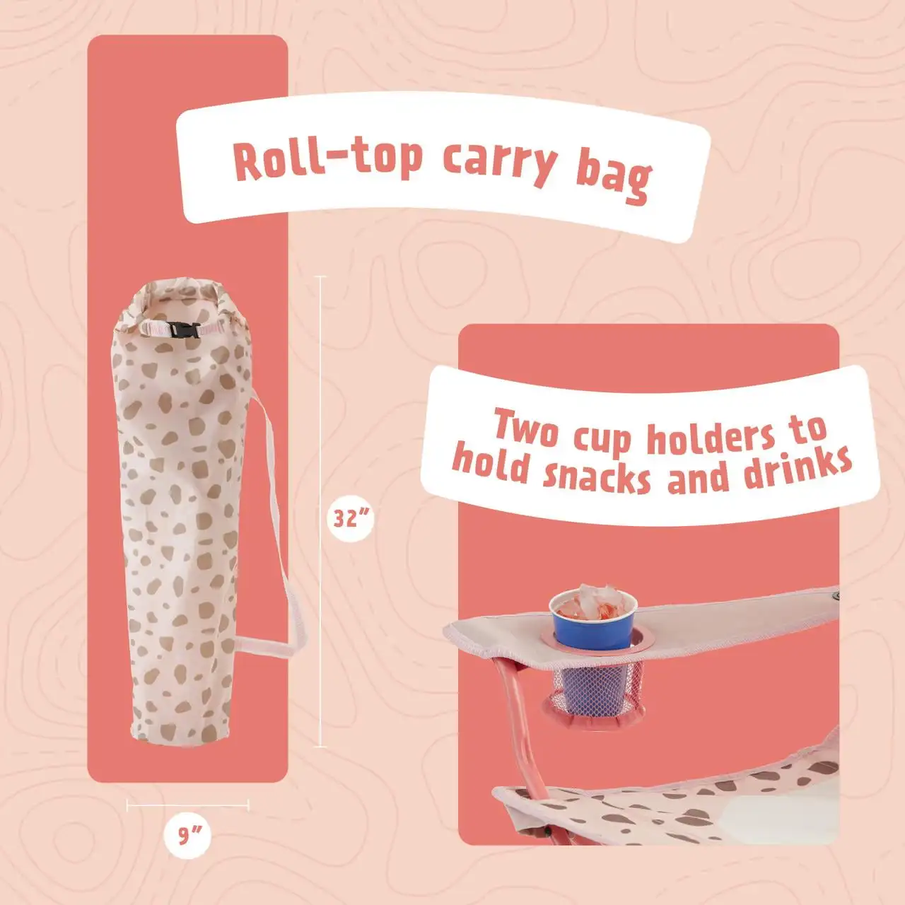 Cadeira de acampamento infantil - rosa