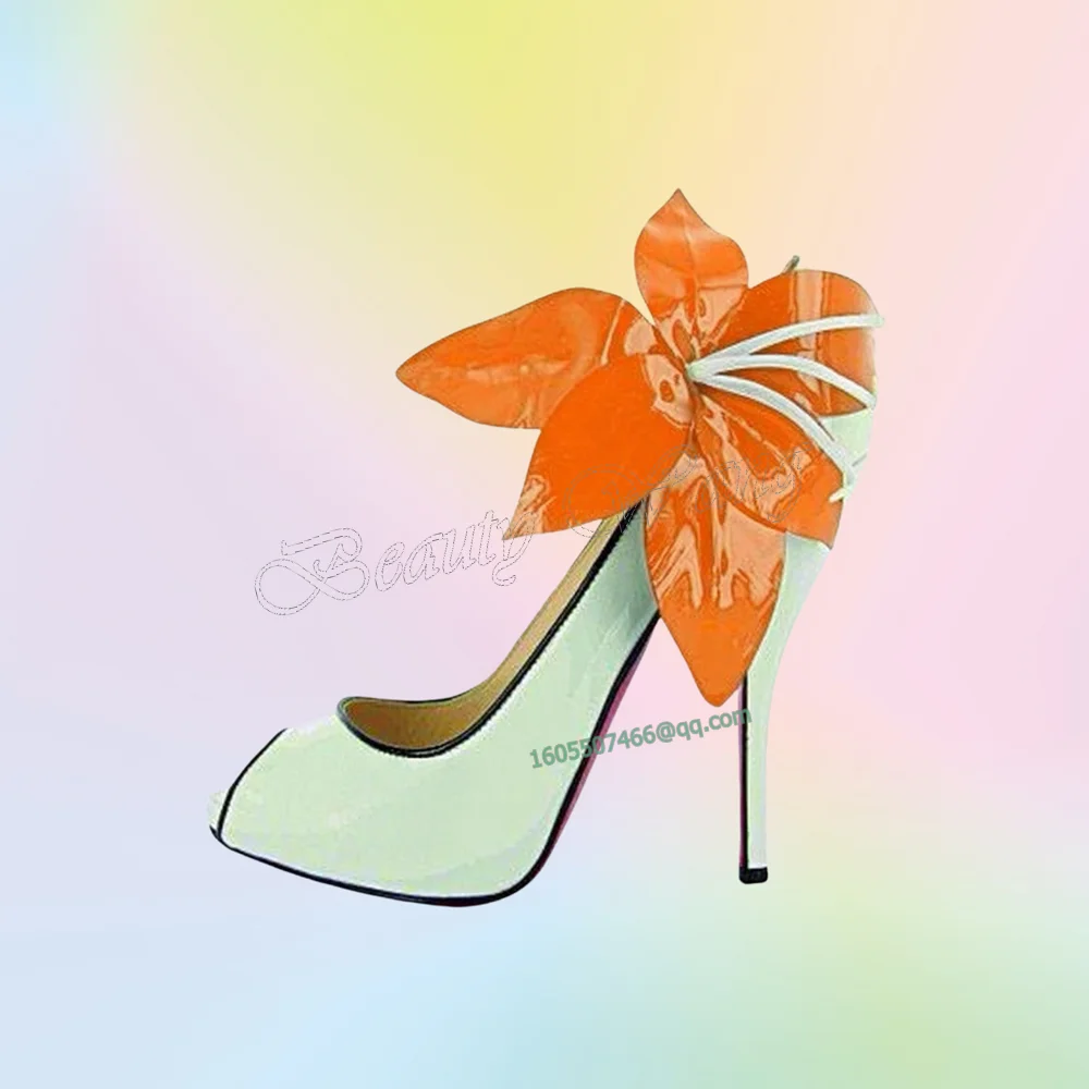 Décolleté con decorazioni floreali laterali blu Décolleté con punta aperta Scarpe con tacco a punta tonda Scarpe con tacco alto sottili per donna 2025 Zapatos Para Mujere