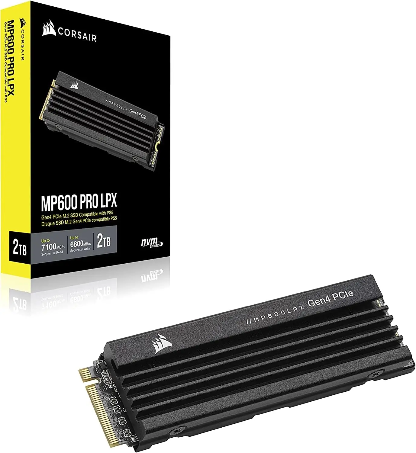 Corsair 4TB M.2 NVMe PCIe Gen4 SSD - Optimized for PS5, Up to 7,100MB/s Read & 5,800MB/s Write Speeds